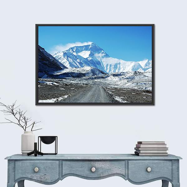 Mount Everest North Col Canvas Wall Art-1 Piece-Floating Frame-24" x 16"-Tiaracle