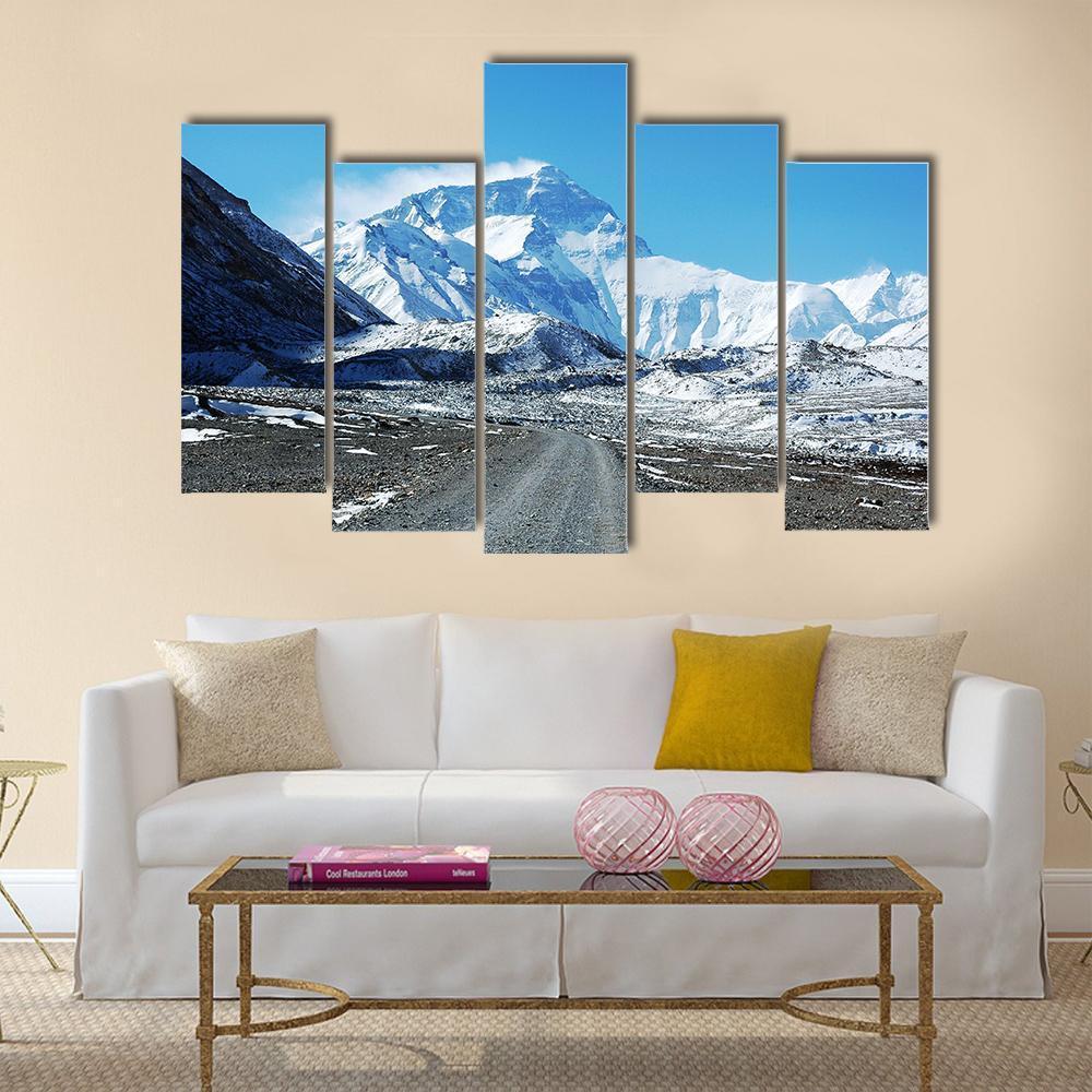 Mount Everest North Col Canvas Wall Art-5 Pop-Gallery Wrap-47" x 32"-Tiaracle