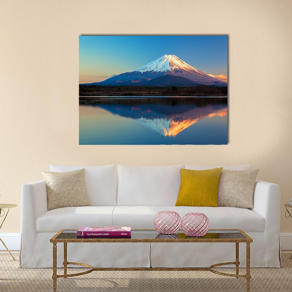 Mount Fuji & Lake Shoji Canvas Wall Art-1 Piece-Gallery Wrap-48" x 32"-Tiaracle