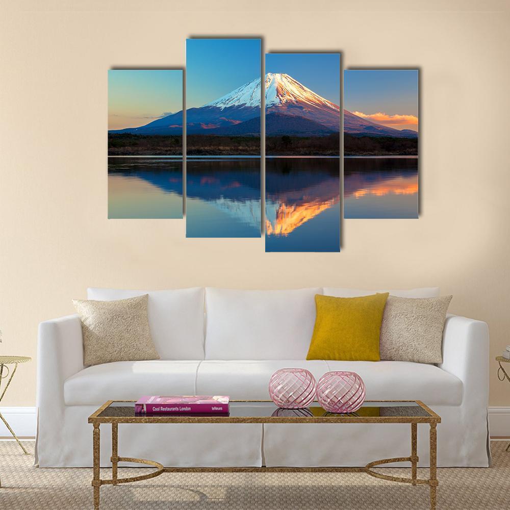 Mount Fuji & Lake Shoji Canvas Wall Art-4 Pop-Gallery Wrap-50" x 32"-Tiaracle