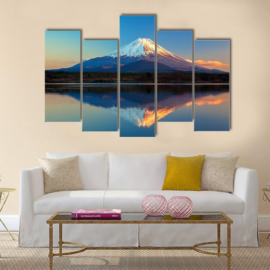 Mount Fuji & Lake Shoji Canvas Wall Art-5 Pop-Gallery Wrap-47" x 32"-Tiaracle