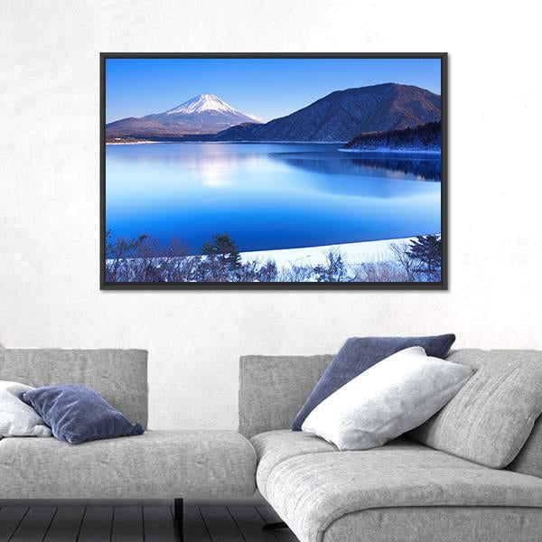 Mount Fuji In Winter Canvas Wall Art-3 Horizontal-Gallery Wrap-25" x 16"-Tiaracle