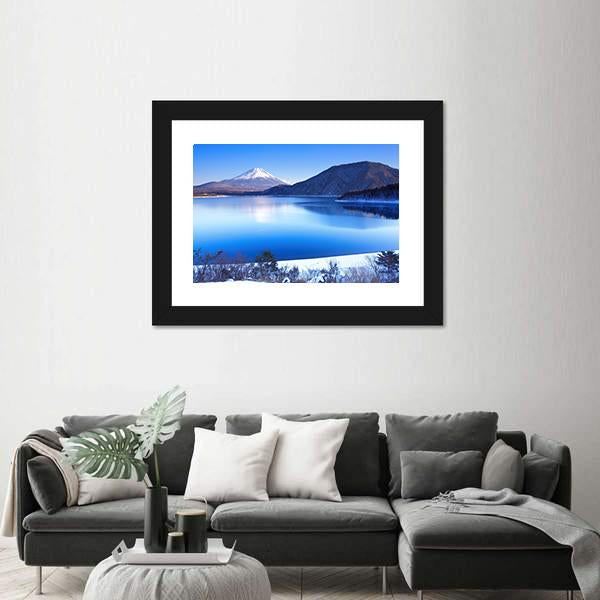 Mount Fuji In Winter Canvas Wall Art-3 Horizontal-Gallery Wrap-25" x 16"-Tiaracle