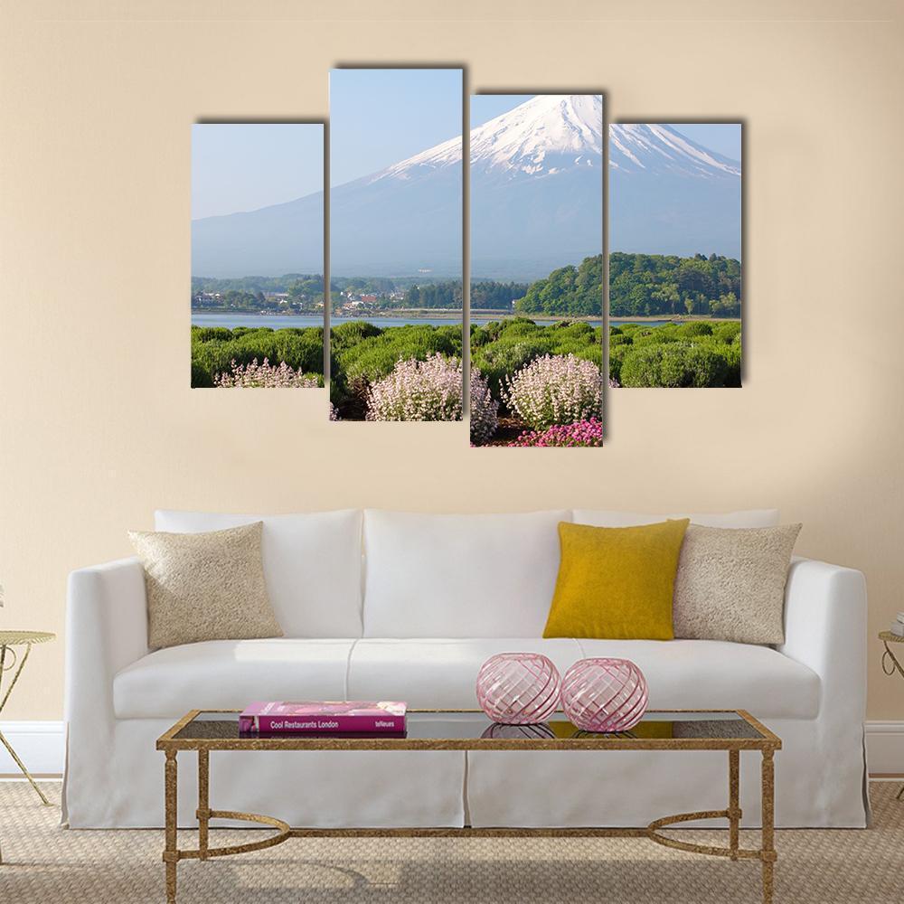 Mt Fuji In Spring Canvas Wall Art-4 Pop-Gallery Wrap-50" x 32"-Tiaracle