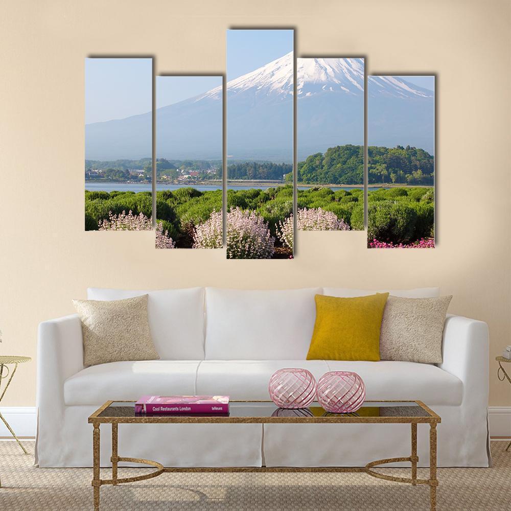 Mt Fuji In Spring Canvas Wall Art-5 Pop-Gallery Wrap-47" x 32"-Tiaracle