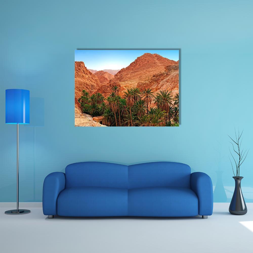 Oasis Chebika Canvas Wall Art-1 Piece-Gallery Wrap-48" x 32"-Tiaracle