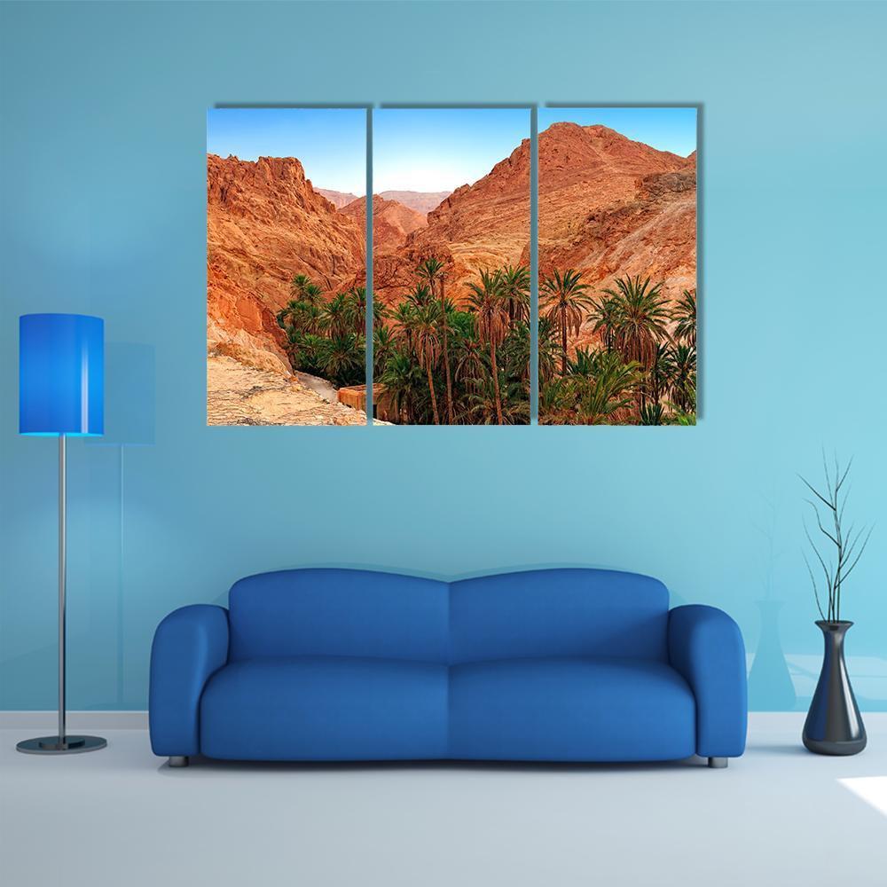 Oasis Chebika Canvas Wall Art-3 Horizontal-Gallery Wrap-37" x 24"-Tiaracle
