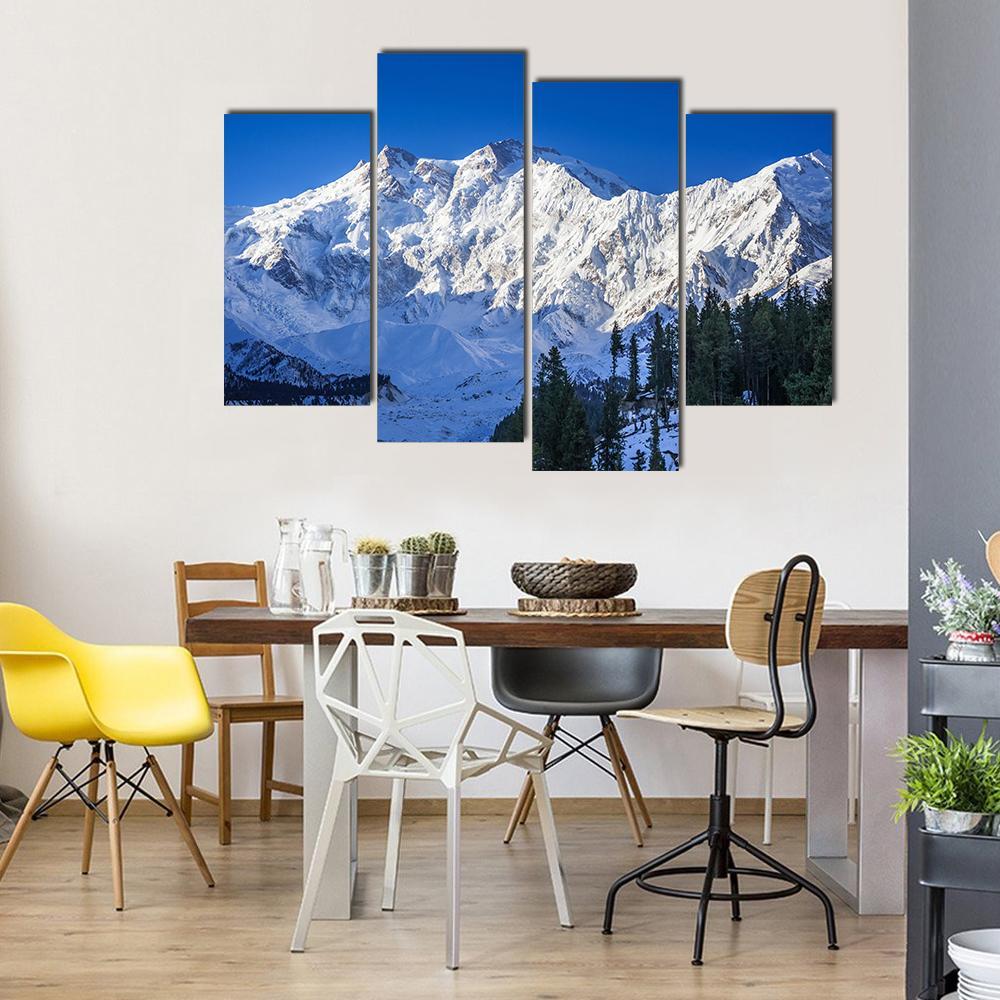 Mountain Peak Pakistan Canvas Wall Art-4 Pop-Gallery Wrap-50" x 32"-Tiaracle