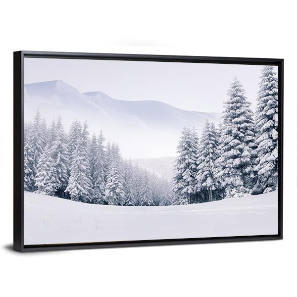 Mountain Top In Winter Canvas Wall Art-3 Horizontal-Gallery Wrap-25" x 16"-Tiaracle