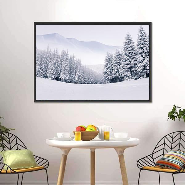 Mountain Top In Winter Canvas Wall Art-3 Horizontal-Gallery Wrap-25" x 16"-Tiaracle