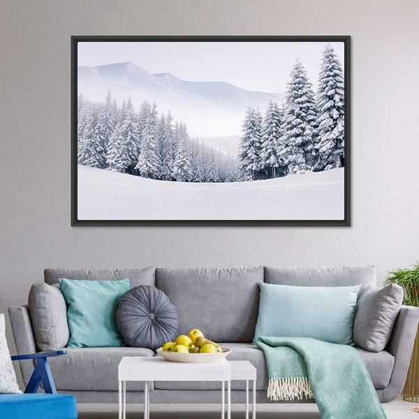 Mountain Top In Winter Canvas Wall Art-3 Horizontal-Gallery Wrap-25" x 16"-Tiaracle