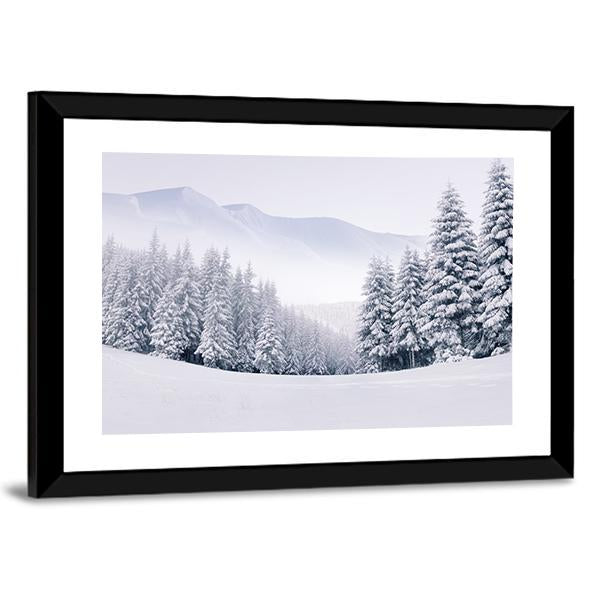 Mountain Top In Winter Canvas Wall Art-3 Horizontal-Gallery Wrap-25" x 16"-Tiaracle