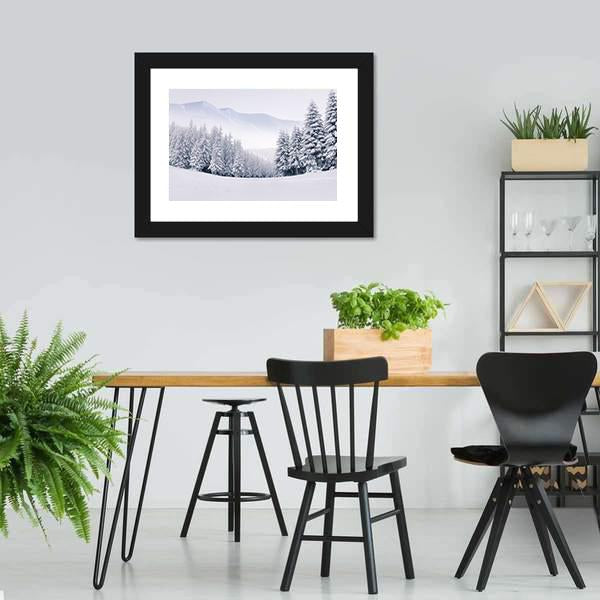 Mountain Top In Winter Canvas Wall Art-3 Horizontal-Gallery Wrap-25" x 16"-Tiaracle