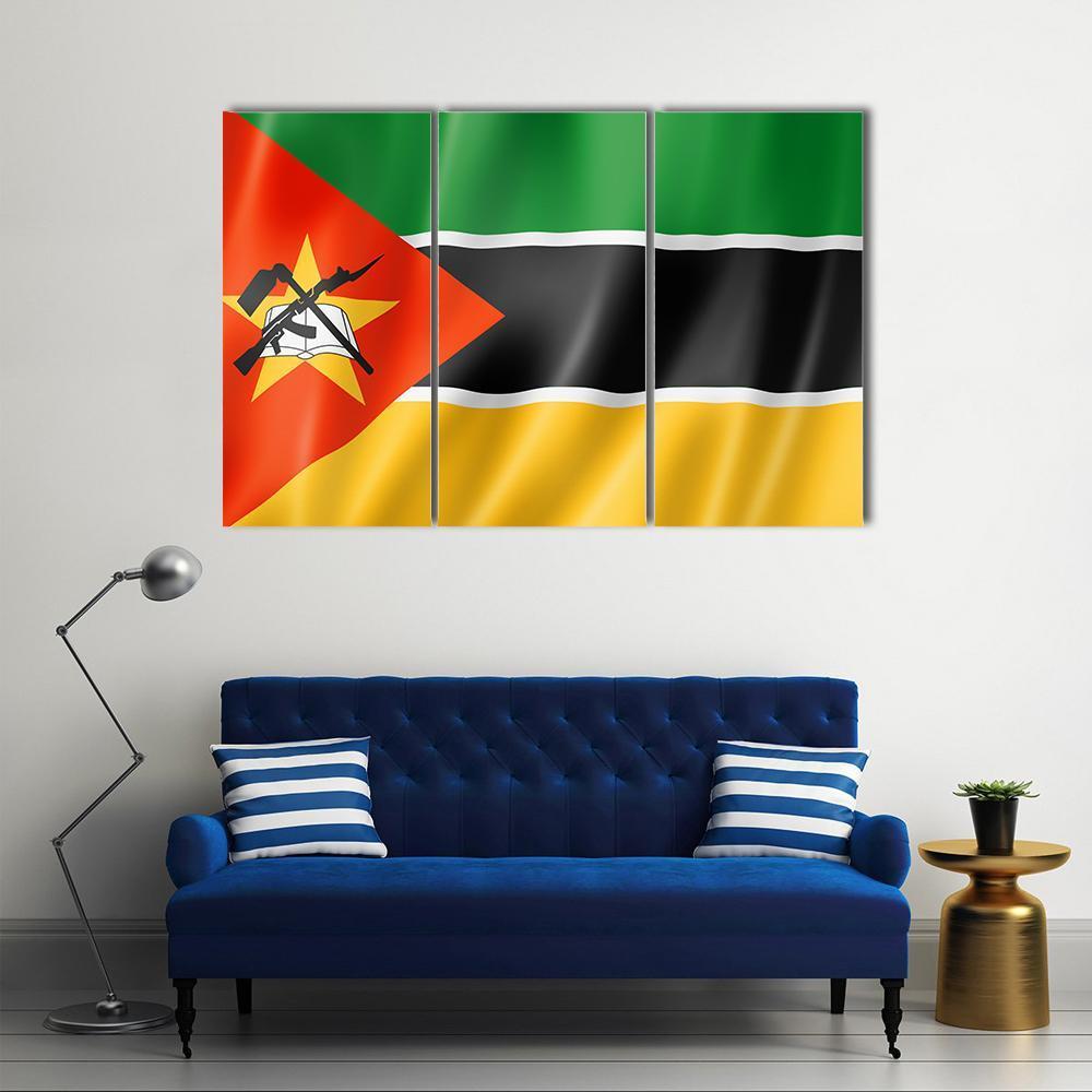 Mozambique Flag Canvas Wall Art-3 Horizontal-Gallery Wrap-37" x 24"-Tiaracle