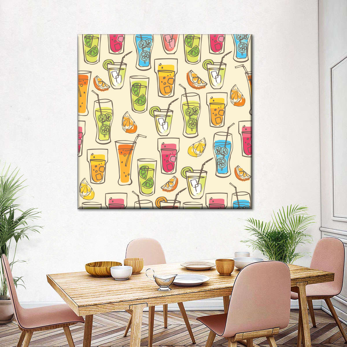 Cocktailgetränke Muster Wandkunst