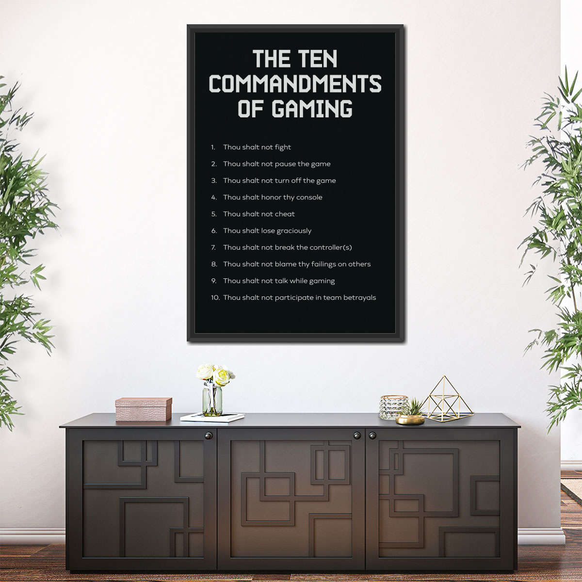 Gaming -Gebote Wandkunst