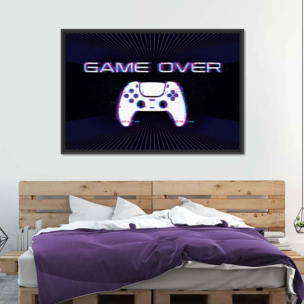 Game Over Controller -Glitch -Wandkunst