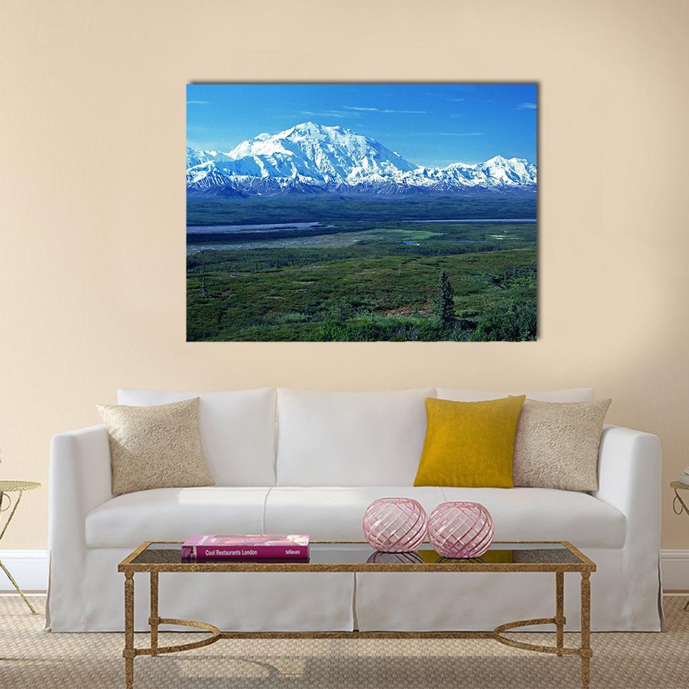 Mt McKinley & Lake Canvas Wall Art-1 Piece-Gallery Wrap-48" x 32"-Tiaracle