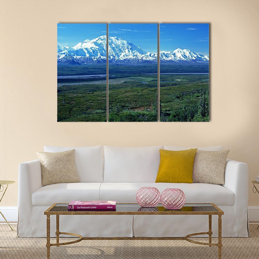 Mt McKinley & Lake Canvas Wall Art-3 Horizontal-Gallery Wrap-37" x 24"-Tiaracle