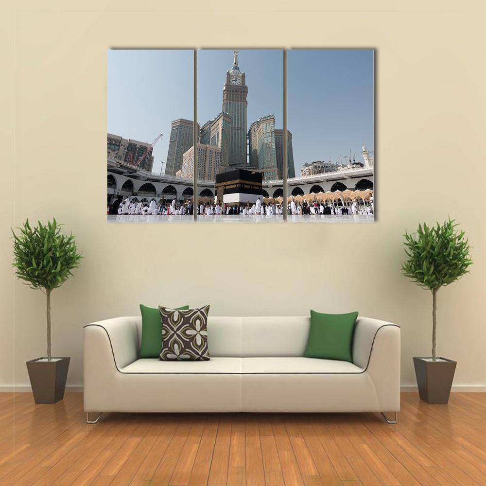 Kaaba At Daytime Canvas Wall Art-3 Horizontal-Gallery Wrap-37" x 24"-Tiaracle