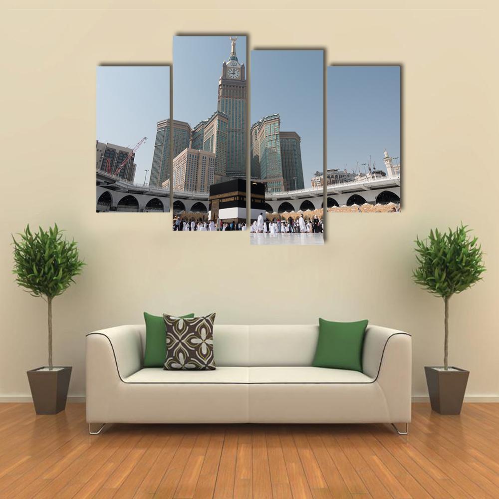 Kaaba At Daytime Canvas Wall Art-4 Pop-Gallery Wrap-50" x 32"-Tiaracle