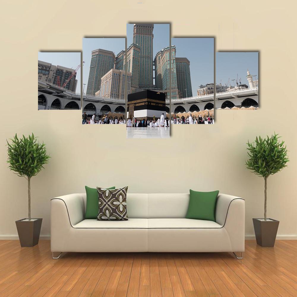 Kaaba At Daytime Canvas Wall Art-5 Star-Gallery Wrap-62" x 32"-Tiaracle