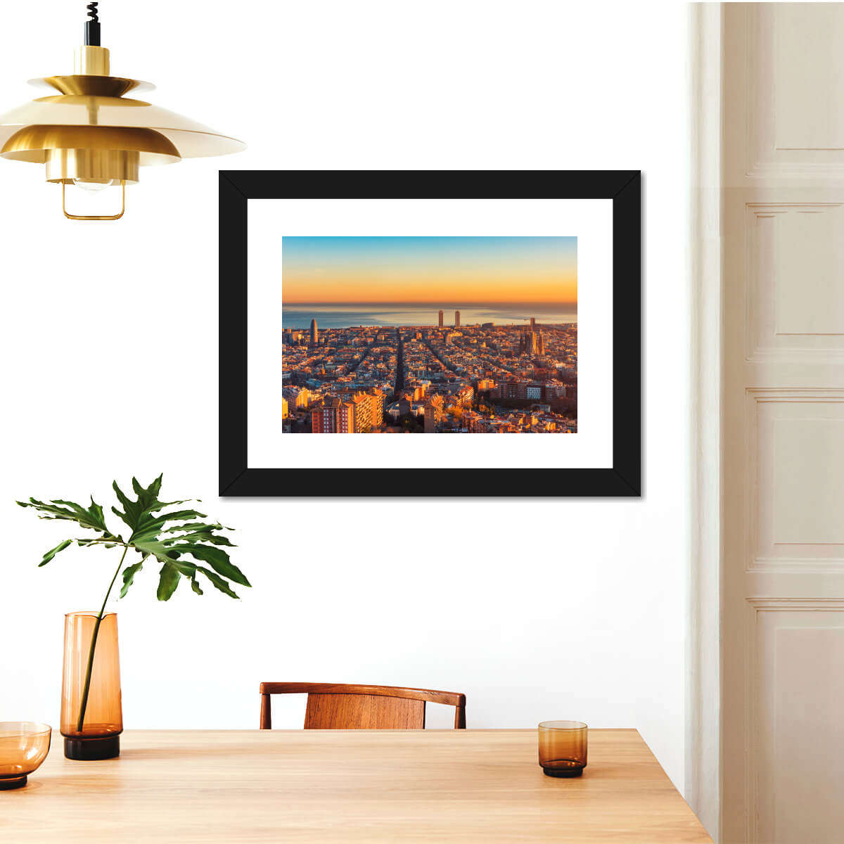 Barcelona Sunset Horizon Wandkunst