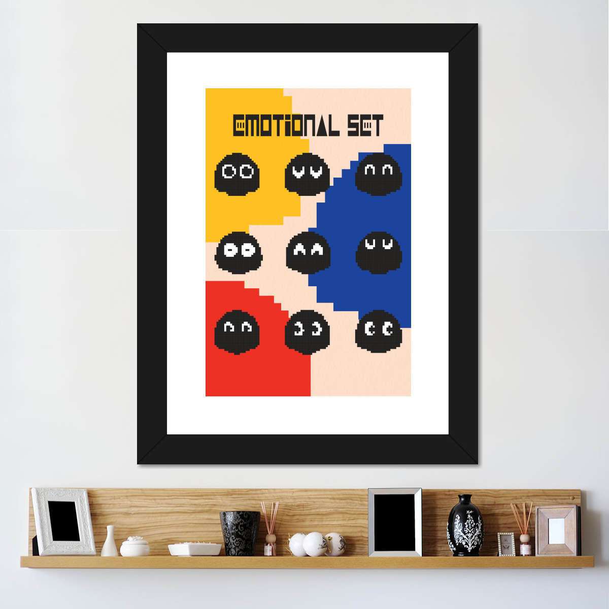 Pacman Ghosts Schwarze Wandkunst