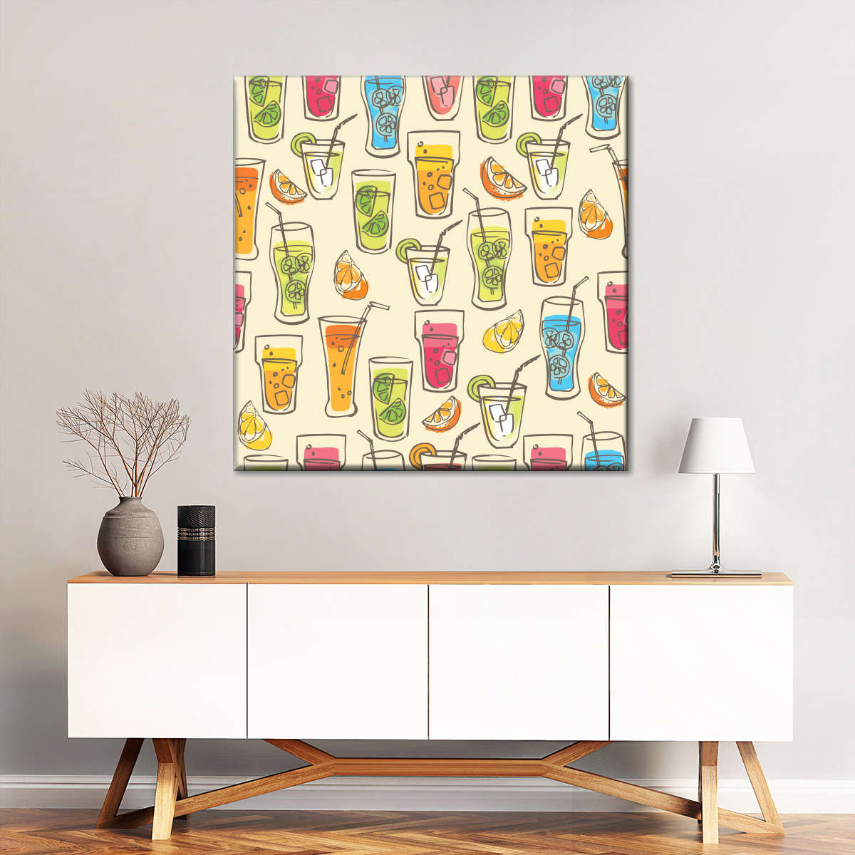 Cocktailgetränke Muster Wandkunst