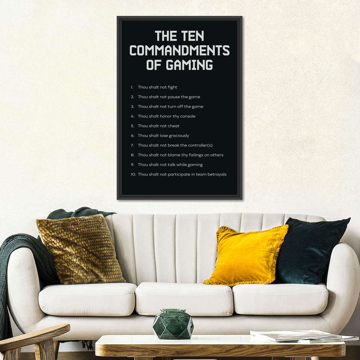 Gaming -Gebote Wandkunst