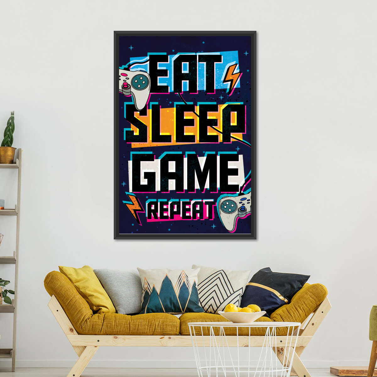 نیند گیم پوسٹر وال آرٹ کھائیں