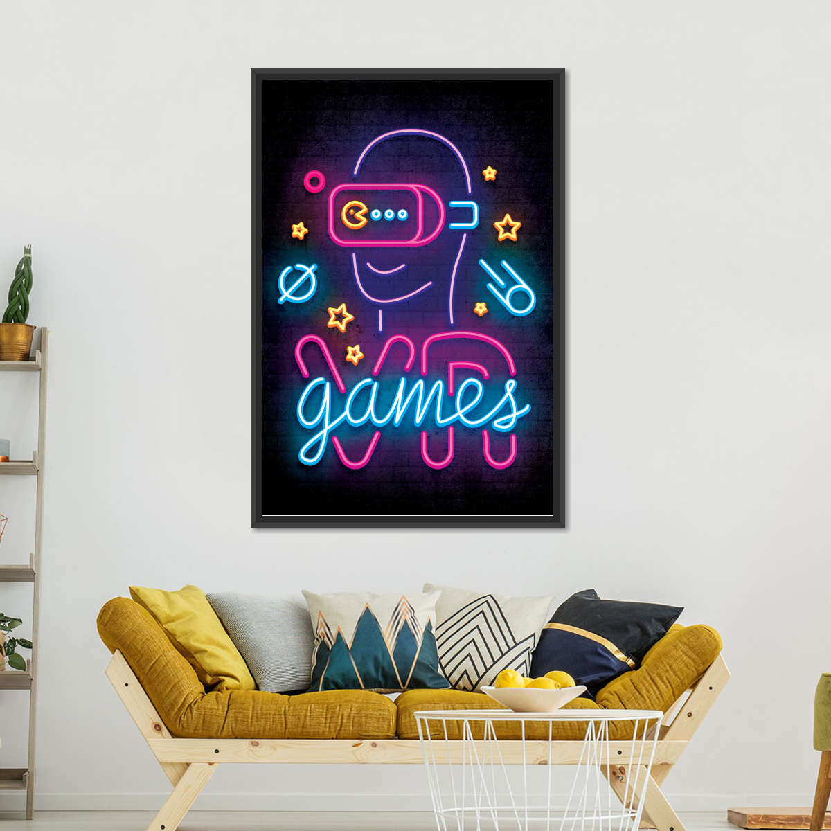 نیون وی آر گیمز وال آرٹ