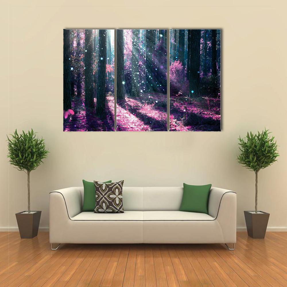 Mysterious Old Forest Canvas Wall Art-3 Horizontal-Gallery Wrap-37" x 24"-Tiaracle