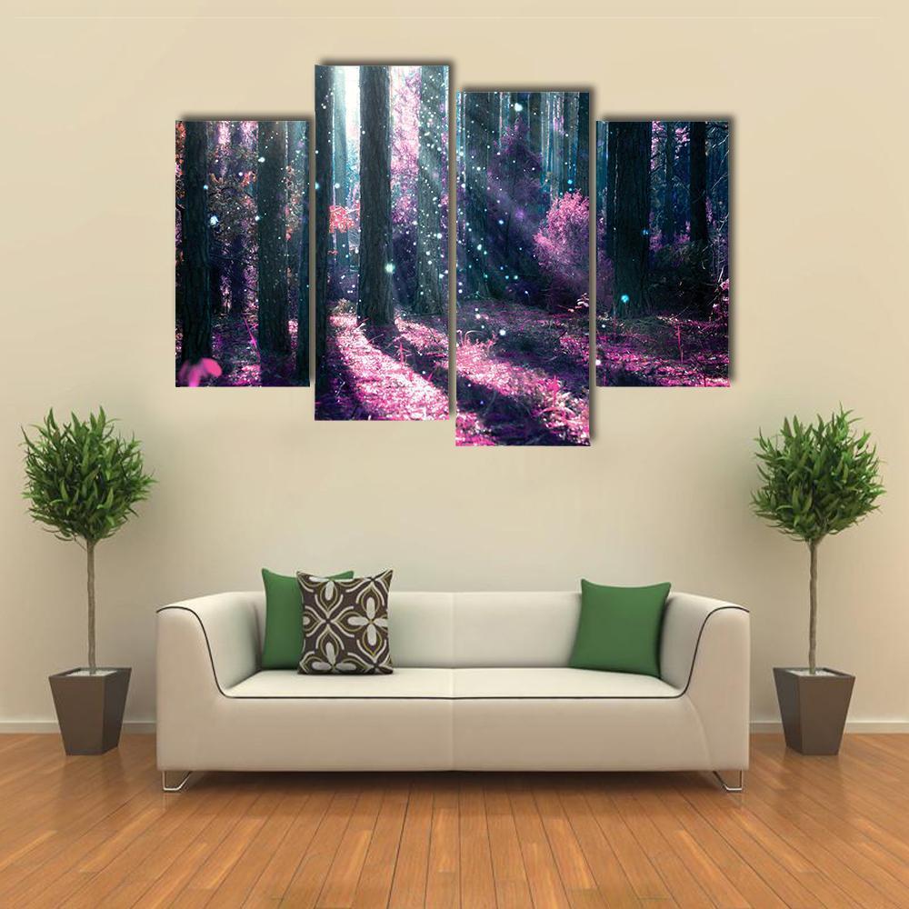 Mysterious Old Forest Canvas Wall Art-4 Pop-Gallery Wrap-50" x 32"-Tiaracle