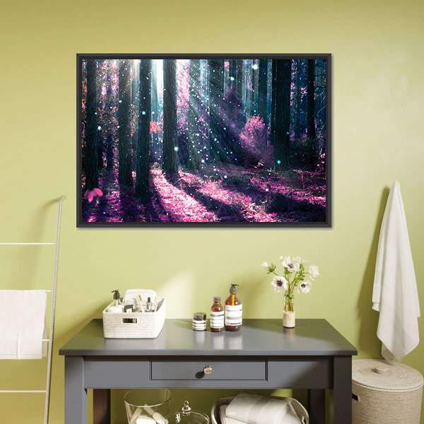 Mysterious Old Forest Canvas Wall Art-1 Piece-Floating Frame-24" x 16"-Tiaracle