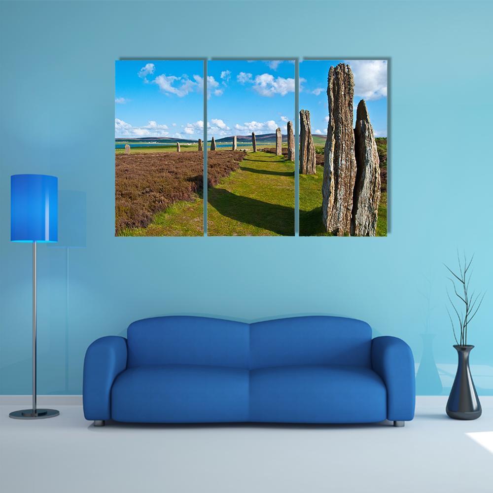 Mystic Ring Of Brodgar Canvas Wall Art-3 Horizontal-Gallery Wrap-37" x 24"-Tiaracle
