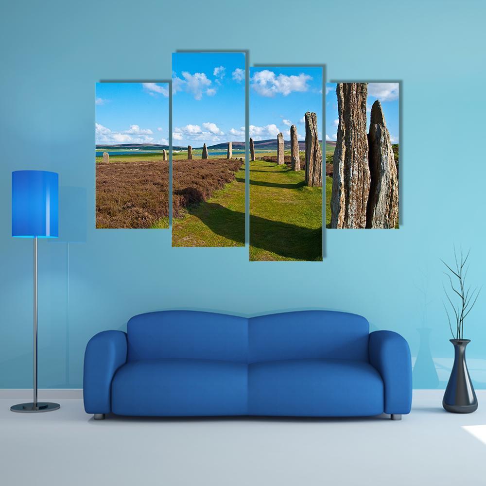 Mystic Ring Of Brodgar Canvas Wall Art-4 Pop-Gallery Wrap-50" x 32"-Tiaracle