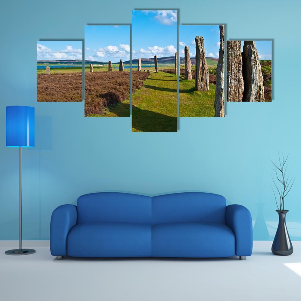 Mystic Ring Of Brodgar Canvas Wall Art-5 Star-Gallery Wrap-62" x 32"-Tiaracle