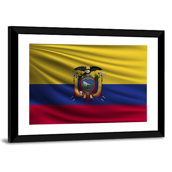 National Flag Of Ecuador Canvas Wall Art-3 Horizontal-Gallery Wrap-25" x 16"-Tiaracle