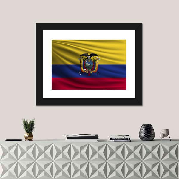 National Flag Of Ecuador Canvas Wall Art-3 Horizontal-Gallery Wrap-25" x 16"-Tiaracle