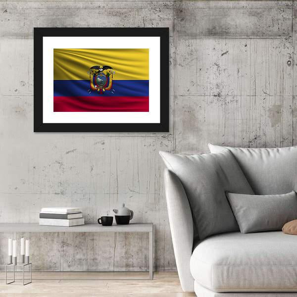 National Flag Of Ecuador Canvas Wall Art-3 Horizontal-Gallery Wrap-25" x 16"-Tiaracle