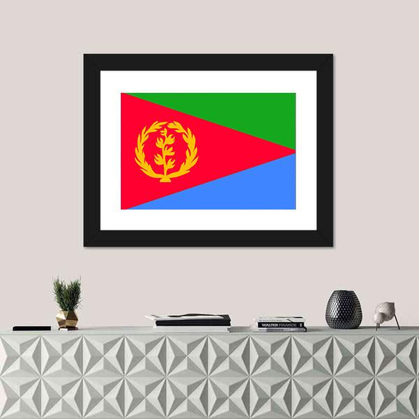 National Flag Of Eritrea Canvas Wall Art-1 Piece-Framed Print-20" x 16"-Tiaracle