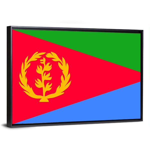 National Flag Of Eritrea Canvas Wall Art-3 Horizontal-Gallery Wrap-25" x 16"-Tiaracle