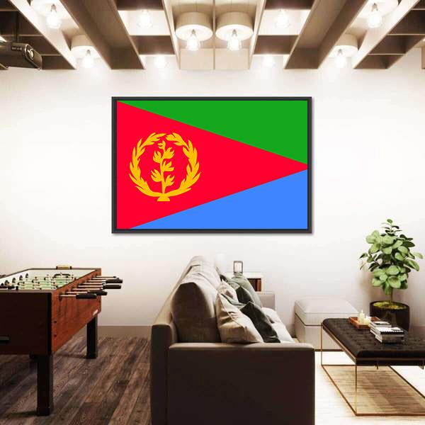 National Flag Of Eritrea Canvas Wall Art-3 Horizontal-Gallery Wrap-25" x 16"-Tiaracle