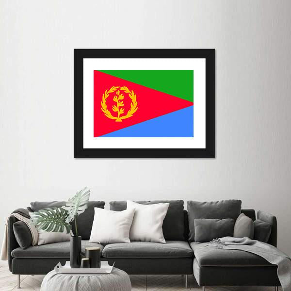 National Flag Of Eritrea Canvas Wall Art-3 Horizontal-Gallery Wrap-25" x 16"-Tiaracle