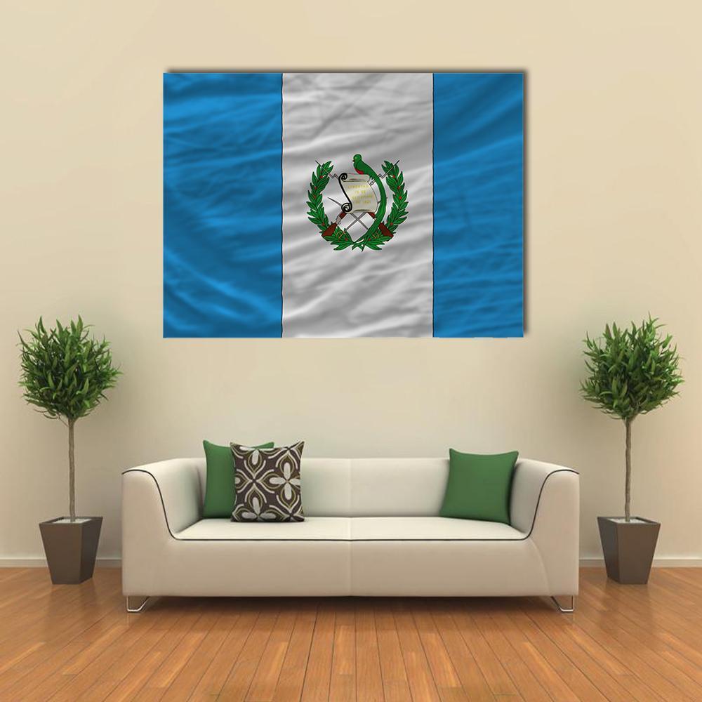 Flag Of Guatemala Canvas Wall Art-1 Piece-Gallery Wrap-48" x 32"-Tiaracle