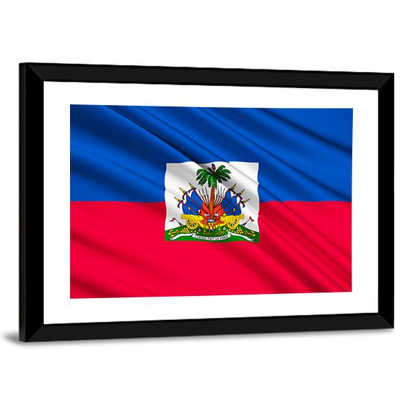 National Flag Of Haiti Canvas Wall Art-3 Horizontal-Gallery Wrap-25" x 16"-Tiaracle