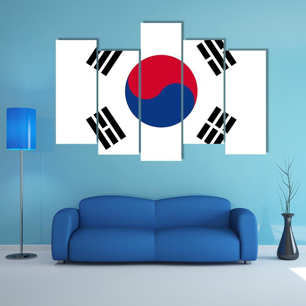 Flag Of South Korea Canvas Wall Art-5 Pop-Gallery Wrap-47" x 32"-Tiaracle