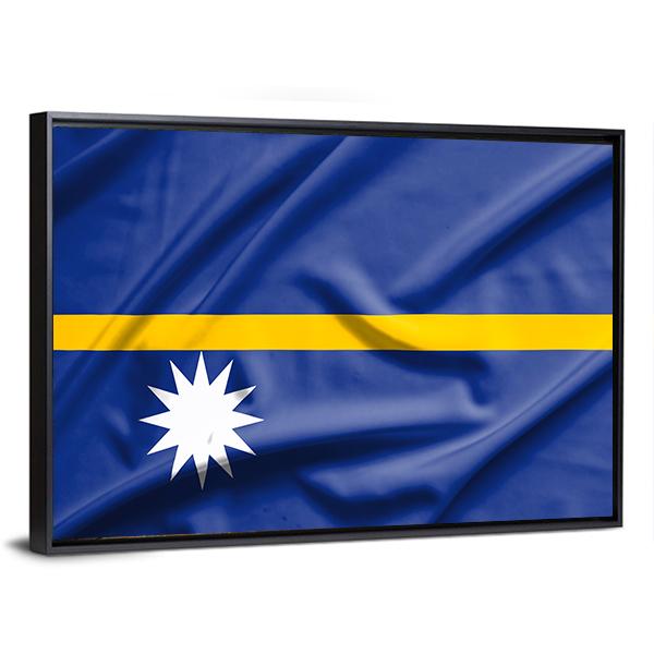 Nauru Flag Canvas Wall Art-3 Horizontal-Gallery Wrap-25" x 16"-Tiaracle