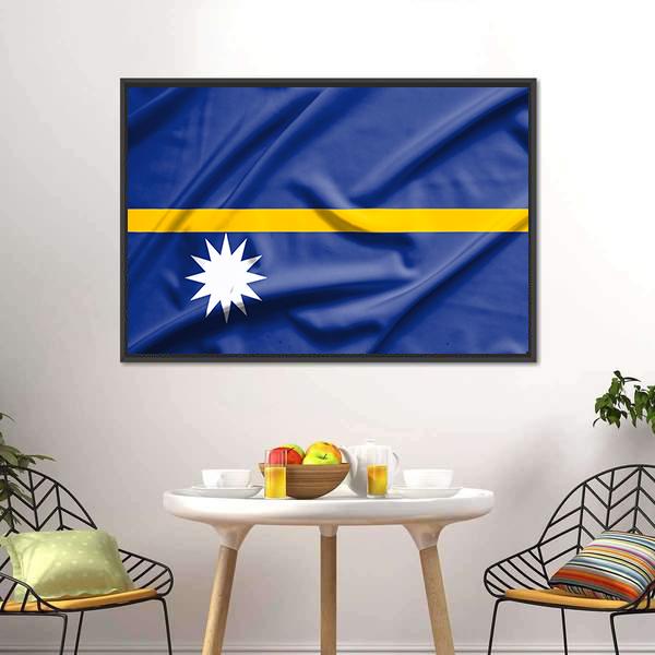 Nauru Flag Canvas Wall Art-3 Horizontal-Gallery Wrap-25" x 16"-Tiaracle